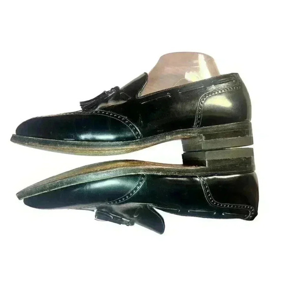 Vintage Florsheim Mens Oxford 9 The Royal Imperial Black Wing Tip Dress Shoes main image 11